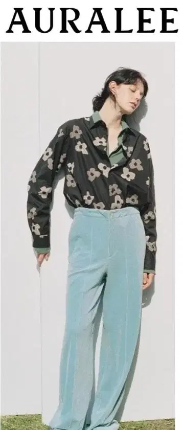 AURALEE ORGANIC COTTON VELOUR PANTS 1