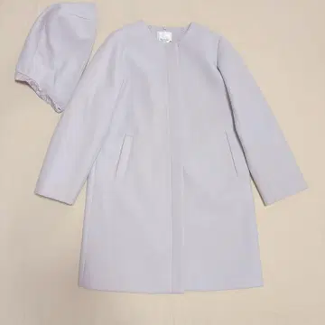 테치치 테라스 후드 부착 노카라 코트 라이트 그레이 프리 사이즈