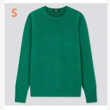 유니클로 캐시미어 크루넥 스웨터 그린 S 여성용