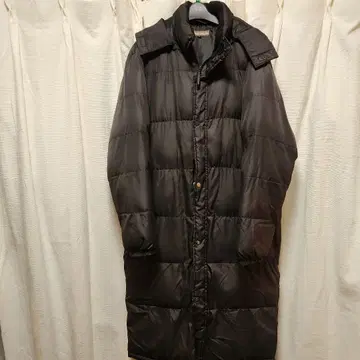 남성용 벤치 코트 충전솜 롱 코트 블랙