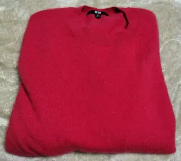 UNIQLO 캐시미어 크루넥 스웨터 XL 레드