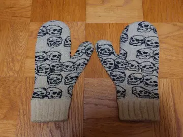 Hysterics 해골 무늬 미튼 장갑