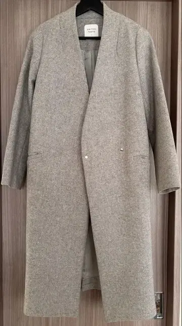 UNITED TOKYO V넥 노카라 코트 그레이