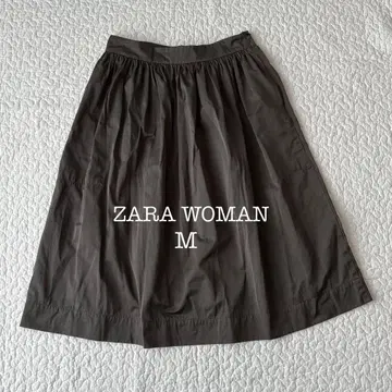 자라 우먼 플레어 스커트 무릎 기장 차콜 그레이 M 출퇴근 고급 ZARA