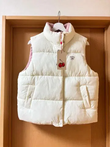 KIRSH 키르시 다운 베스트 코듀로이 리버서블 핑크 화이트