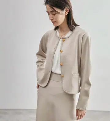 ROPE 맨투맨 라이크 니트 가디건 베이지