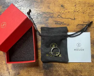 ATELIER ROUGE 채색 오비 반지 화이트 M 사이즈