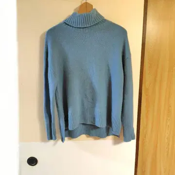 바빌론 블루 긴팔 니트 양모 캐시미어