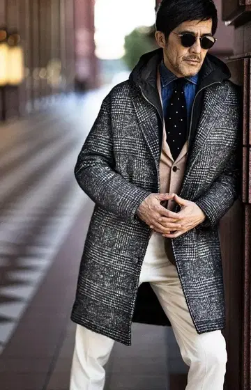 무레르 글렌체크 체스터 다운 코트