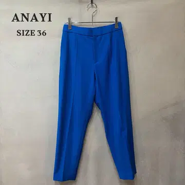 ANAYI 아나이 센터 프레스 턱 팬츠 슬랙스 블루 36