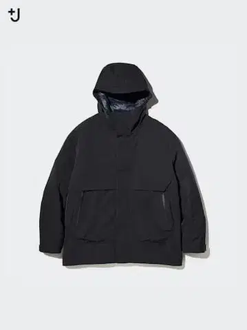 유니클로 +J 하이브리드 다운 오버사이즈 파카 블랙 L