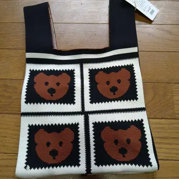 니트 토트백 곰돌이