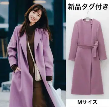 택 포함 새상품 플라스테 플라스테 울 블렌드 리버 코트