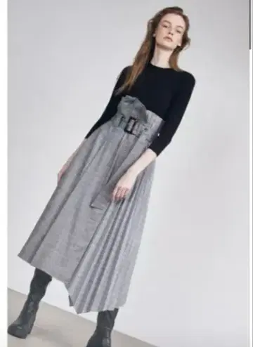 SNIDEL 롱 원피스 블랙 그레이