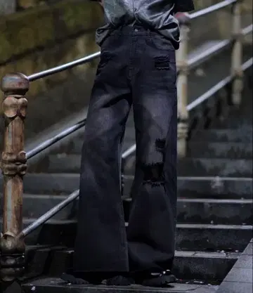 [ ADRER ] 빈티지 사이드 벨트 플레어 데님 슬랙스