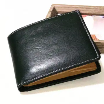 [ 새상품 ] MURA 안티스키밍 이단 접이식 지갑 이탈리아 가죽 그린