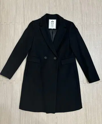 SLOBE IENA 블랙 더블 브레스트 체스터 코트