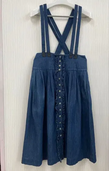 아츠키 오니시 데님 서스펜더 스커트 페티코트와 함께 80년대