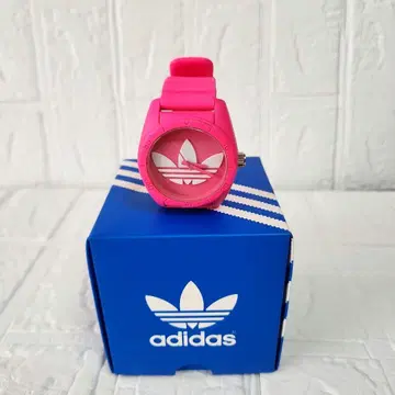 adidas 오리지널 손목시계 쇼킹 핑크 고무 벨트 상자 포함