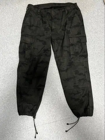 실물 USED 립스탑 카고 팬츠 NANO 카모 BLACK 염색