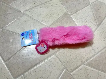 헬로키티 핑크 퍼 키링