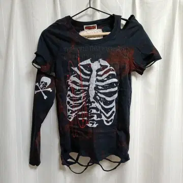 HIDEROCK Design 컷 아웃 T셔츠 히데락 블랙