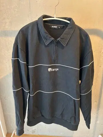 X-LARGE 블랙 집업 맨투맨 XL