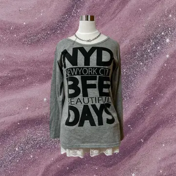 [ y2k ] 00s 그레이 롱 T 헤이세이 갸루 맥브링 페어리 그런지