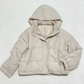 위고 숏 기장 다운 자켓 충전솜 후드 부착 Y2K 스트릿 F