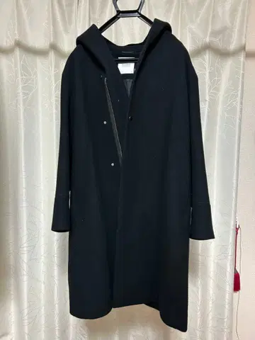 STUDIOUS 멜톤 후드 코트 블랙 사이즈 2