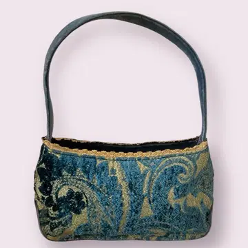 에트로 ETRO 핸드백 천 가죽제품 블루색