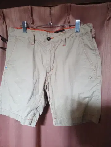 Harley 하레이 캔버스 치노지 숏팬츠 오렌지 스티치