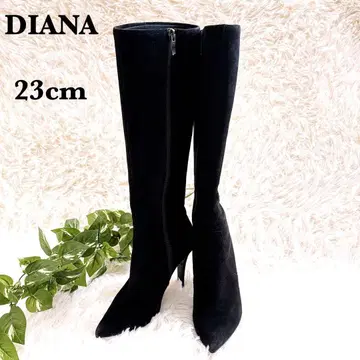 DIANA 스웨이드 롱 부츠 블랙 23cm