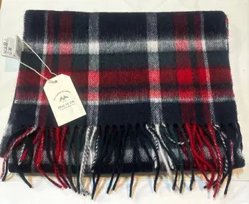 퓨어세신 체크 무늬 머플러 울 95% 캐시미어 5%