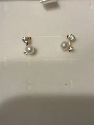 츠츠미 K10YG 담수 펄 귀걸이 보증서 있음