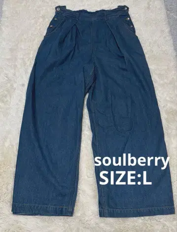 soulberry 데님 와이드 팬츠 버튼 포함 L 사이즈