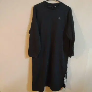 아디다스 맨투맨 롱 원피스 속기모 블랙 슬릿 3라인 S