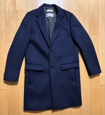 UNITED ARROWS 솔리드 멜톤 체스터 코트 네이비