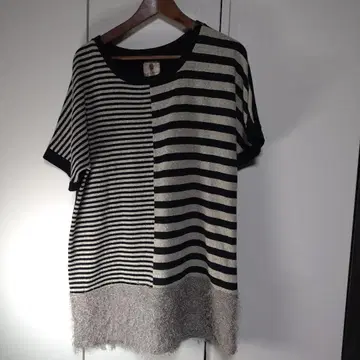 [ 프리 size ] 스트라이프 디자인 반팔 튜닉