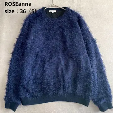 ROSEanna 로제안나 샤기 니트 [ S ] 크루넥 풀오버 네이비
