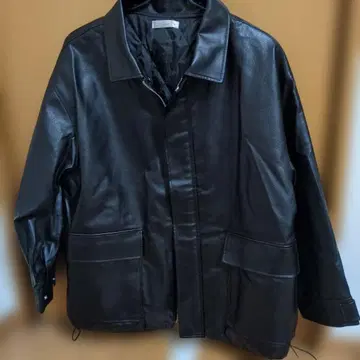 블랙 가죽 아우터