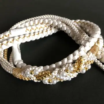 후리소데용 허리띠 순수 실크 화려한 펄 장식 포함 47WH 새상품