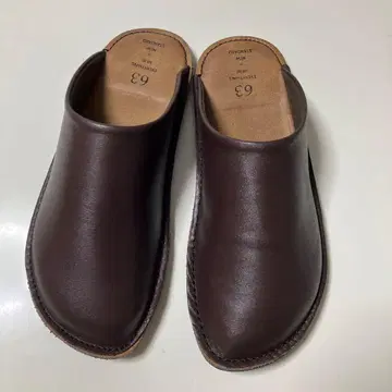 록산 가죽 (천연 가죽) 슬리퍼