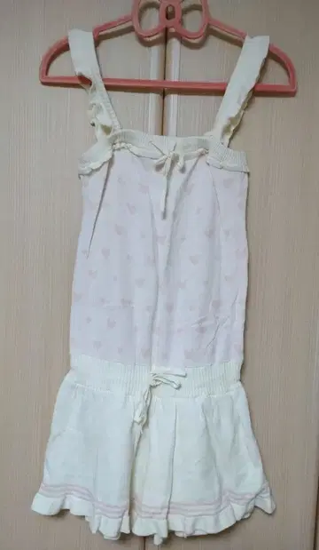 Brownie bee 하트 무늬 살로펫 크림 x 핑크