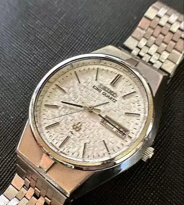 SEIKO KING QUARTZ 직조 무늬 린넨 다이얼 1976