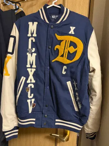 자수 장식 바시티 자켓 네이비/화이트 10