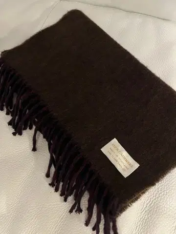 스코틀랜드제 100% 캐시미어 다크 브라운 머플러