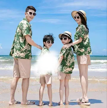 하와이안 셔츠 커플룩 가족 셔츠 3개 세트