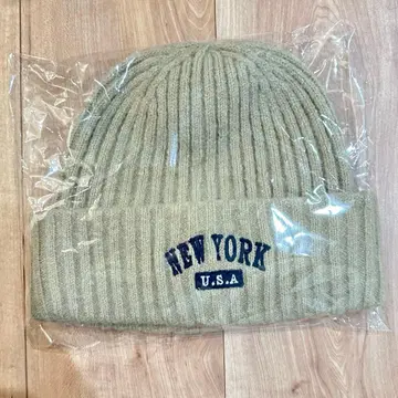 미사용 새상품 여성 니트 모자 베이지 NY 한국 가을/겨울