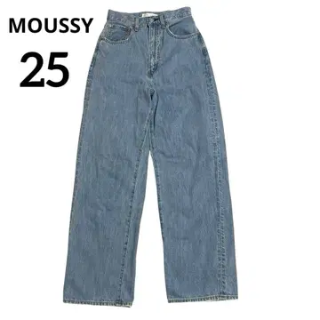 MOUSSY 데님 HW LOOSE STRAIGHT 라이트 블루 25